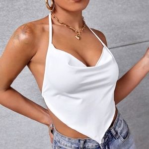 SHEIN Cowl Neck Backless Bandana Halter
